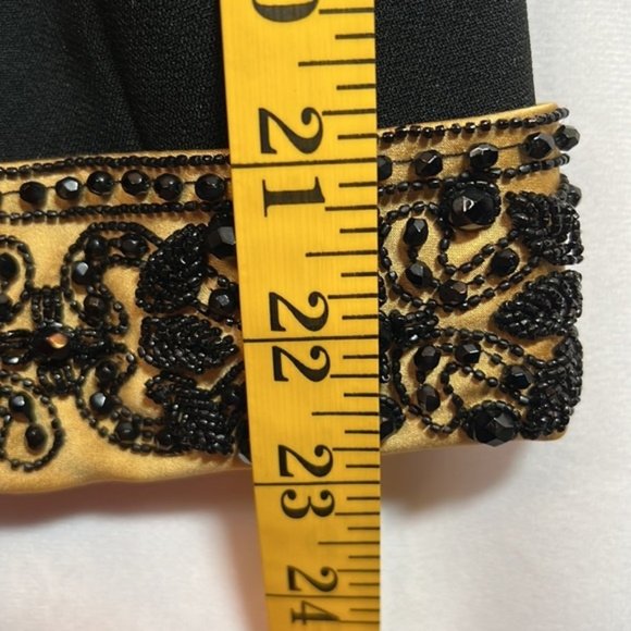 ALBERT NIPON Elegant Beaded Evening Wear 2 PC Suit Black Gold Size 10P - Picture 11 of 14